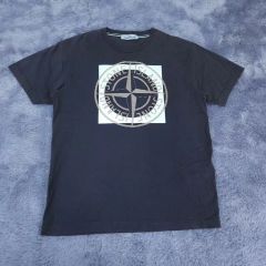 ストーンアイランド 立体ラバープリント コンパスロゴTシャツ XL 黒