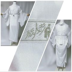 絽 江戸小紋 フルセット 夏帯付 洗える着物 シルクタッチ 美品 夏着物