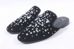 ジュゼッペザノッティデザイン GIUSEPPE ZANOTTI DESIGN ミュール サンダル フラット ビジュー 37 黒 ブラック I750002 ayy0520のサムネイル