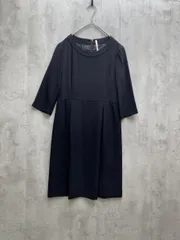 BEAUTY & YOUTH ビューティ&ユース ユナイテッドアローズ 7分袖 ブラックフォーマルワンピース タック入り ひざ丈 日本製 sizeS/黒  ■◆ レディース