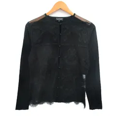 ランバン LANVIN カーディガン 長袖 レース シルク 38 ブラック 黒 /KT1のサムネイル