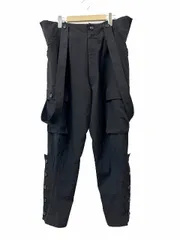 ヨウジヤマモト YOHJI YAMAMOTO POUR HOMME プールオム 19SS ロゴ ウール サスペンダー パンツ 08SS 敗残兵期 復刻 HH-P58-114 3 黒ブラック ブランド古着ベクトル 中古260510のサムネイル