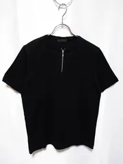 コムサコレクション COMME CA COLLECTION カットソー Tシャツ ジップ 無地 黒 ブラックのサムネイル