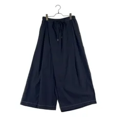 MARNI / マルニ | 2020SS | COTTON POPLIN PANTS ステッチ アシンメトリー ワイドパンツ | 40 | ブラック | レディース
