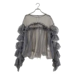 【美品】  ANDRESD / アンドレスド | decorative tulle tops チュール ボリューム ブラウス | F | チャコール | レディース
