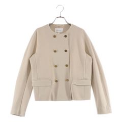 美品】BEIGE,/ベイジ 異素材 ジップアップブルゾン ネイビー ゴールド 