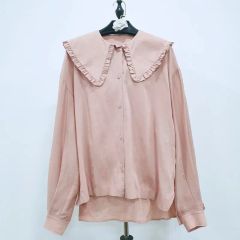 ポルトガル製 See By Chloe ボウタイブラウス シアー ピンク 胸開き 