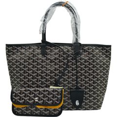 ゴヤール GOYARD サンルイPM ブラック/タン ゴヤールディンキャンバス