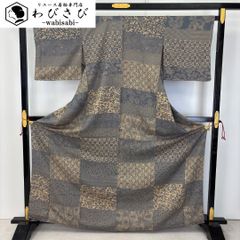 小紋 作家物 藍型染 市松に花唐草模様 呉須色 K-5965 - メルカリ