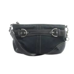コーチ COACH F07077 ショルダーバッグ 斜めがけ キャンバス レザー シグネチャー ロゴ 黒 ブラック ■GY18 /MQ
