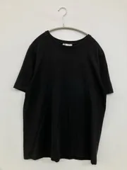 ZARA ザラ Tシャツ/カットソー USA L ブラック 無地 ミドル丈 半袖 クルーネック(丸首) メンズ