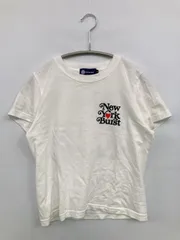 NEW YORK BURST Tシャツ/カットソー S ホワイト 前面プリント バックプリント ワンポイント ブランドロゴ ショート丈 半袖 クルーネック(丸首) レディース
