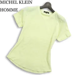 MICHEL KLEIN HOMME ミッシェルクラン オム 春夏★ 総柄 半袖 Vネック Tシャツ カットソー 日本製 Sz.44 メンズのサムネイル
