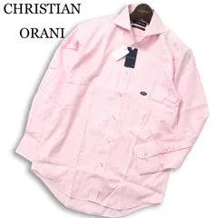 【新品 未使用】 CHRISTIAN ORANI クリスチャンオラーニ 通年★ 長袖 ストライプ シャツ ワイシャツ Sz.M-80 メンズ