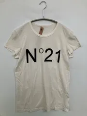 N°21 Tシャツ/カットソー 38 ホワイト 前面プリント ブランドロゴ ミドル丈 半袖 クルーネック(丸首) レディース