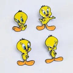 送料無料！ ★ピンズ PINS★ピンバッジ 【 Looney Tunes / ルーニーテューンズ 】トゥイーティー 4Pセット〚アメリカン雑貨 アメトイ〛のサムネイル