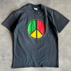 80s ビンテージ ピースマーク Tシャツ スマイル スペシャルカラー 世界