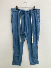 Americana アメリカーナ デニムパンツ ブルー クロップド・半端丈 無地 ワイド・ルーズ テーパード レギュラー ウエストゴム・紐 リジッド・ワンウォッシュ レディースのサムネイル