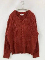 UNIQLO JW Anderson ユニクロジェイダブリューアンダーソン ニット/セーター XL レッド ウール・ニット 無地 ミドル丈 長袖 Vネック メンズ レディース