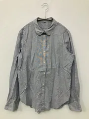 CLOSSHI クロッシー シャツ/ブラウス L ブルー コットン 無地 ミドル丈 長袖 レギュラーカラー レディース