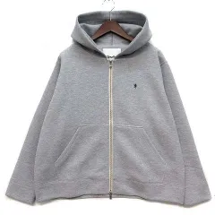 ジムフレックス Gymphlex ダンボールニット スウェット パーカー ジップアップ フーディ 2025AW トップグレー L GY-C0478 超美品のサムネイル