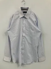 journal works ビジネスシャツ スカイブルー コットン ストライプ柄 長袖 ワイドカラー メンズ