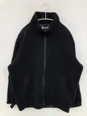 CHAPS RALPH LAUREN チャップスラルフローレン ブルゾン M ブラック ボア 無地 バックプリント ブランドロゴ 刺繍 ミドル丈 フードなし ジップアップ メンズ
