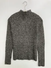 UNIQLO ユニクロ ニット/セーター M グレー ウール・ニット ナイロン 無地 ミドル丈 長袖 タートルネック/ハイネック レディース