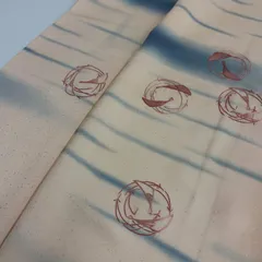 付下げ 飛び柄の刺繍 扇子 上品な染め 一つ紋 正絹 MK-8357