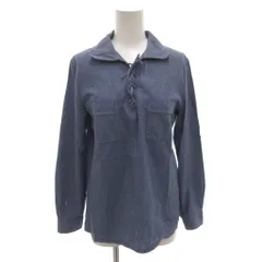 アーペーセー A.P.C. レースアップシャツ 長袖 XS 青 ブルー /FF