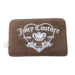 ジューシークチュール JUICY COUTURE 二つ折り財布 ウォレット ロゴ刺繍 ダブル ジップ 茶 ブラウン /FFのサムネイル