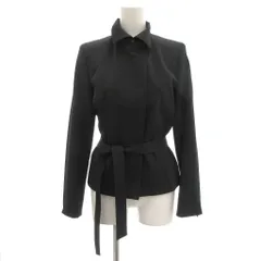 コムサデモード COMME CA DU MODE 美品 ジャケット ブルゾン ステンカラー 7 黒 ブラック ベルト付き /YJ ■YHS12のサムネイル