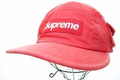 Supreme ウォッシュド リネン キャンプ キャップ USED品 レッド - メルカリ