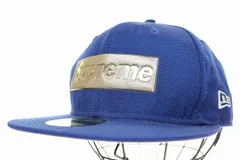 シュプリーム SUPREME × NEW ERA 16SS METALLIC BOX LOGO BLUE 7 8/3 ニュー エラ メタリック ボックス ロゴ ブルー キャップ 【ブランド古着ベクトル】【中古】☆AA★▲250701