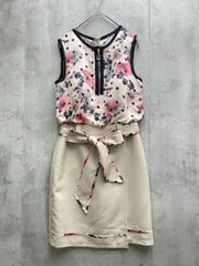 SOBRE ソブレ 2405100 フラワードットブラウジングワンピース キャバ ミニドレス ノースリーブ sizeS/ベージュ ■◆◎レディース