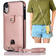 【新品】 iPhone XS Maxスマホ ケース 肩掛け 首かけ 斜めがけ ショルダー iPhone XS Max縄掛け ケース PU レザー iPhone XS Maxカード収納 iPhone XS Max手帳型 カバー iPhone XS Max カ 1