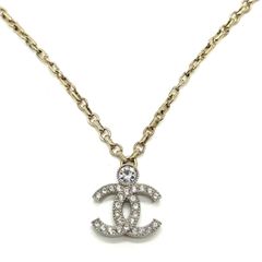 CHANEL シャネル ココマーク ネックレス ラインストーン I25V ゴールド