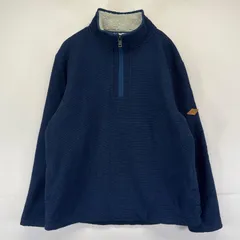 古着 オービス ORVIS ニット ハーフジップ トレーナー プルオーバー 袖タグロゴ ボアライナー 厚手 M  ネイビー系 メンズのサムネイル