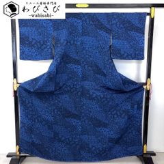 小紋 作家物 藍型染 市松に花唐草模様 呉須色 K-5965 - メルカリ