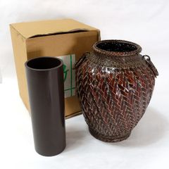 藍胎漆器 ダークブラウンのバスケット - メルカリ