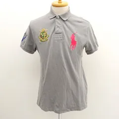 POLO RALPH LAUREN ◆ポロシャツ/刺繍/ビッグポニー/グレー/サイズM 【メンズ/MEN/男性/ボーイズ/紳士】 メンズファッション【中古】 