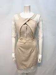1688 dazzy store キャバクラ ドレス DAZZY デイジー レース クロス ジップ タイト ミニ キャバ キャバドレス M