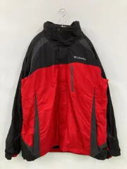 Columbia コロンビア マウンテンパーカー XL レッド ナイロン 無地 ブランドロゴ ミドル丈 フードなし メンズ