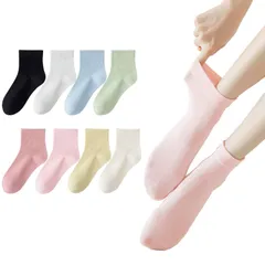 【数量限定】おしゃれ 可愛い 22~25cm 脱げない 四季8足セット カジュアルソックス 無地 ソックス くつした レディース レディース 靴下 ギフト