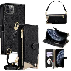 【新品】 手帳型 ケース 革 レザー for iPhone 11 Pro ショルダー スマホケース スマートフォンケース 対応 アイフォン