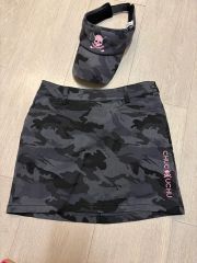 ✨美品✨CHUCUCHUカモフラ迷彩柄スカルゴルフウェアセットアップS＆XS ✨美品✨CHUCUCHUカモフラ迷彩柄スカルゴルフウェアセットアップS＆XS
