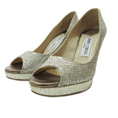 Jimmy Choo グリッターゴールド ハイヒール - メルカリ