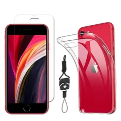 【新品】 【1枚フィルム+ケース TPU+携帯ストラップ 付属】For iPhone SE [第2世代] iPhone8 iPhone7 新型 2020 SE 用の ガラスフィルム+For iPhone SE [第2世代] iPhone8 iPhone7 新型
