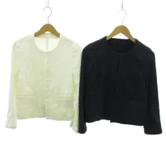 ボールジー BALLSEY トゥモローランド 2点セット ジャケット ブルゾン レース 総柄 ショート丈 38 白 黒 ホワイト ブラック 0223 ■IBO90のサムネイル