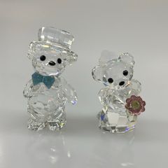 スワロスキー クリスタル クマ 置物 2体セット - メルカリ